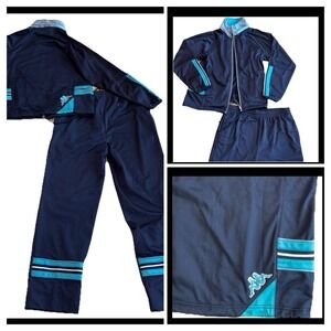 80s Kappa Tracksuit Women's L Navy Blue Striped Retro Streetwear Urban